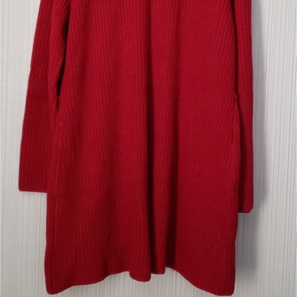 Caslon Dark Red Cable Knit Cardigan, Long, sz L - Picture 5 of 9